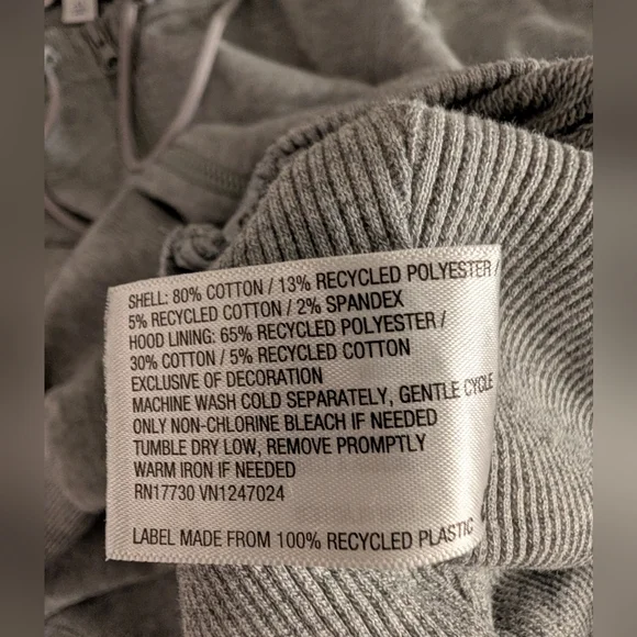 Joy Lab Cropped Full Zip Hoodie Gray Heather - Picture 6 of 6